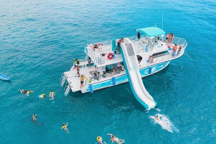 We're proud to offer a waterslide and other activities from our new boat!